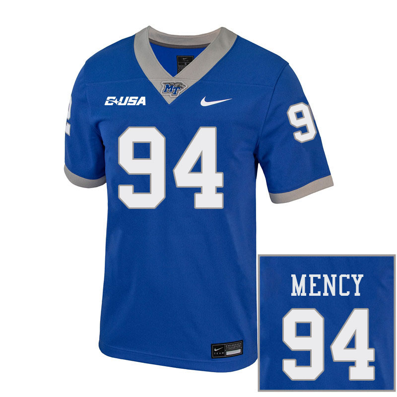 Men-Youth #94 Ralph Mency Middle Tennessee State Blue Raiders 2023 College Football Jerseys Stitched